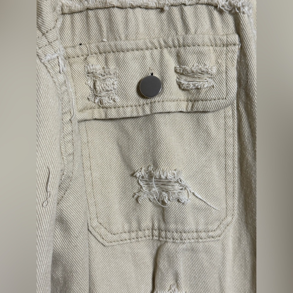 Distressed Tan Denim Jacket - Picture 4 of 11